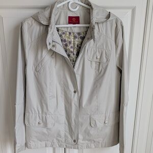 Cole Haan Lined Hooded Packable Rain Jacket